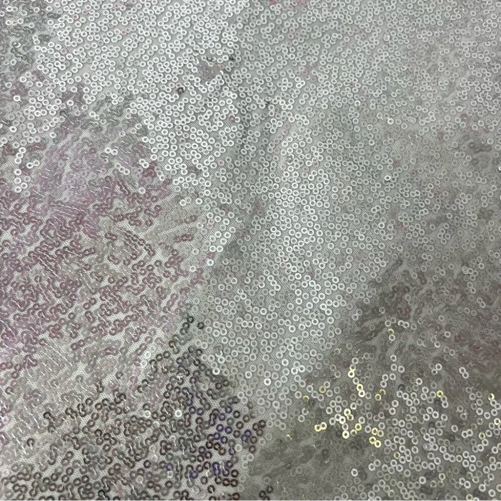 3 Placemats sequins sparkly silver white Nicole Miller White Fabric dinner mat